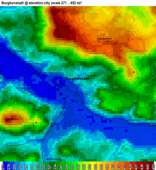 Burgkunstadt elevation map