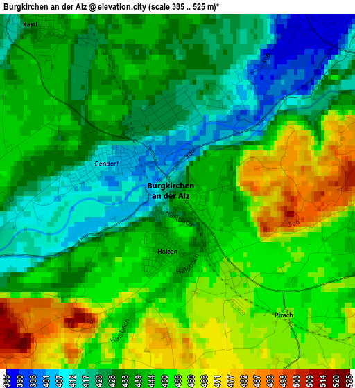 Burgkirchen an der Alz elevation map