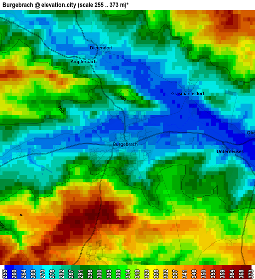 Burgebrach elevation map