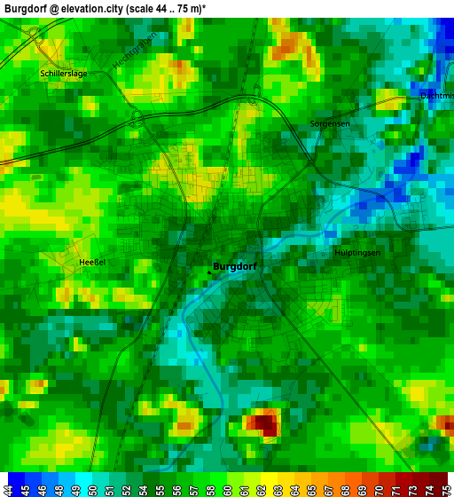 Burgdorf elevation map