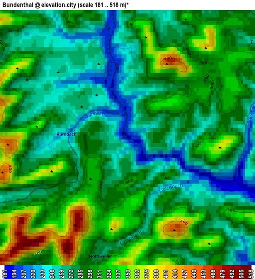 Bundenthal elevation map