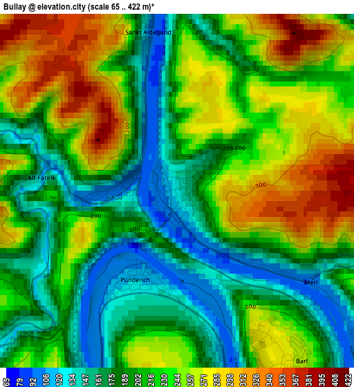 Bullay elevation map