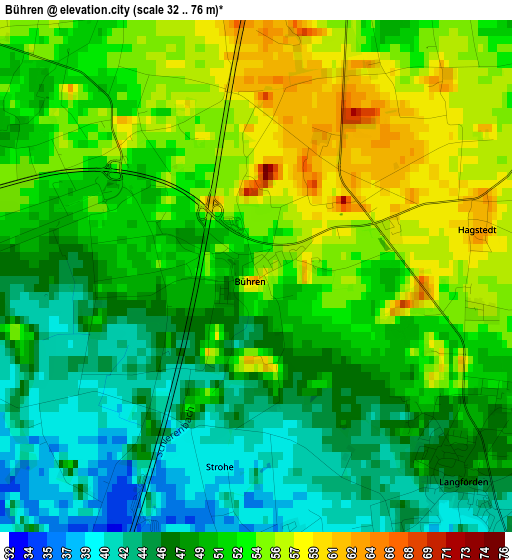 Bühren elevation map