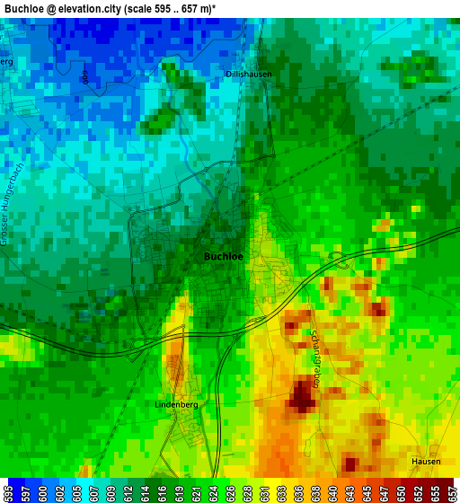 Buchloe elevation map