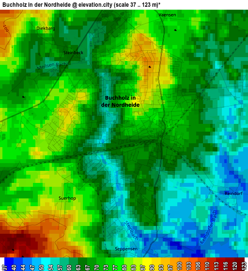 Buchholz in der Nordheide elevation map