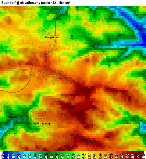 Buchdorf elevation map