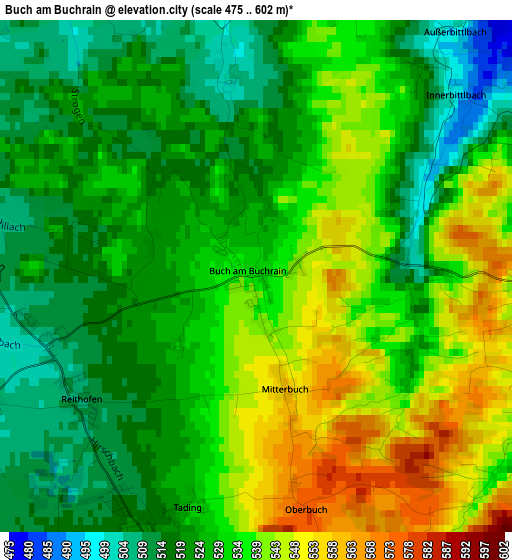 Buch am Buchrain elevation map