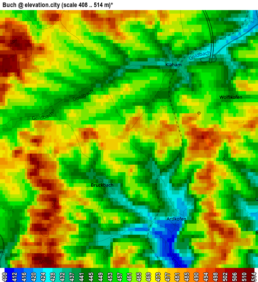 Buch elevation map