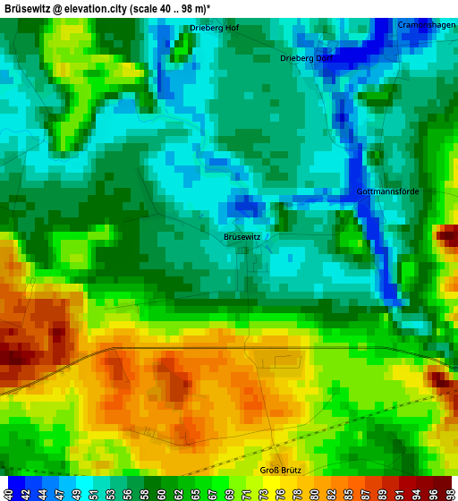 Brüsewitz elevation map