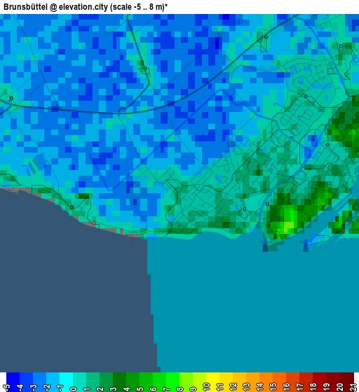 Brunsbüttel elevation map