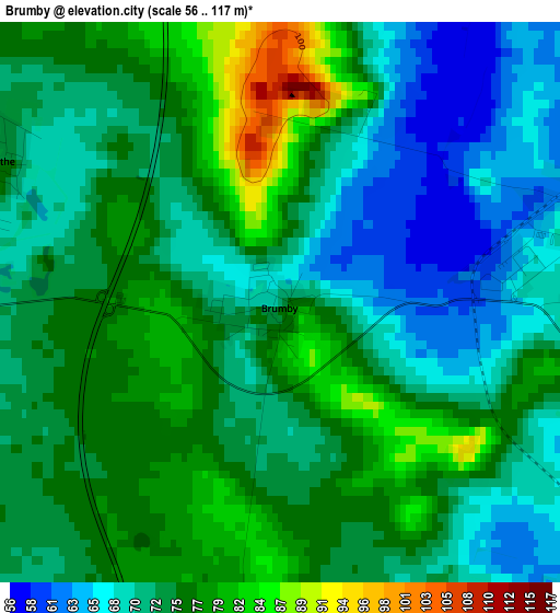 Brumby elevation map