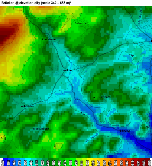 Brücken elevation map