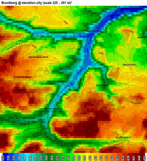 Bruckberg elevation map