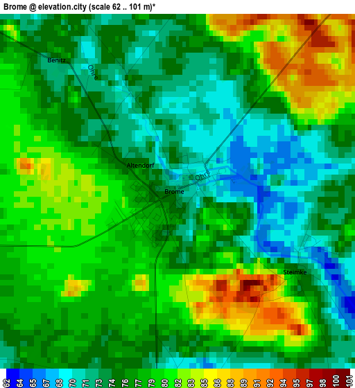 Brome elevation map