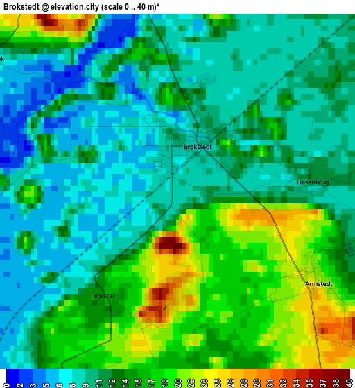 Brokstedt elevation map