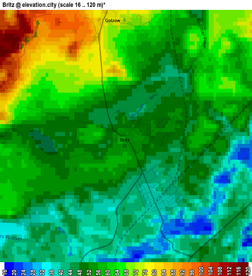 Britz elevation map