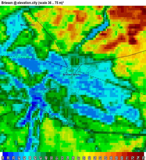 Briesen elevation map