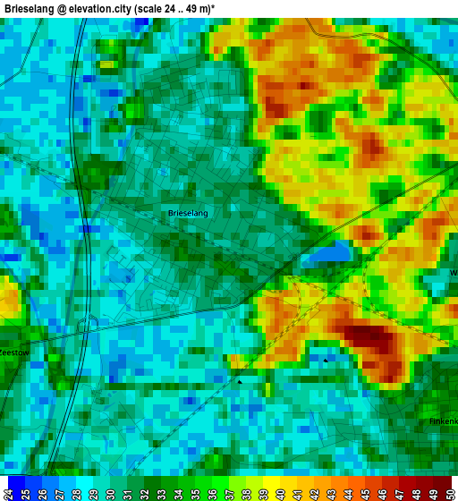 Brieselang elevation map