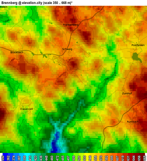 Brennberg elevation map