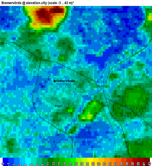 Bremervörde elevation map