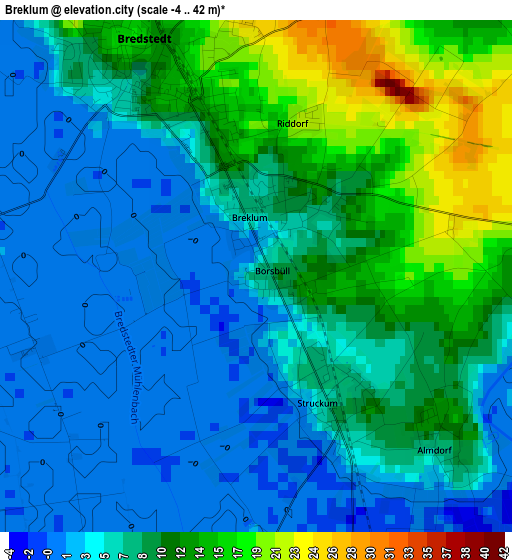 Breklum elevation map