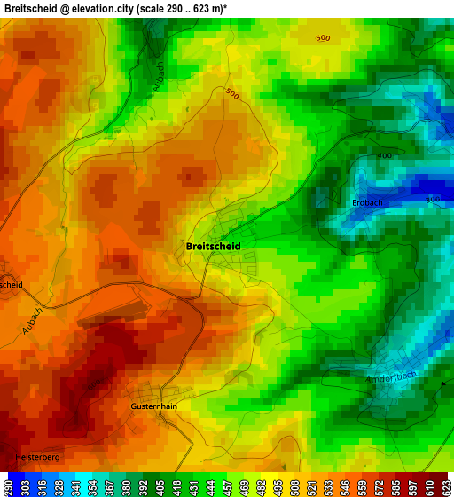 Breitscheid elevation map