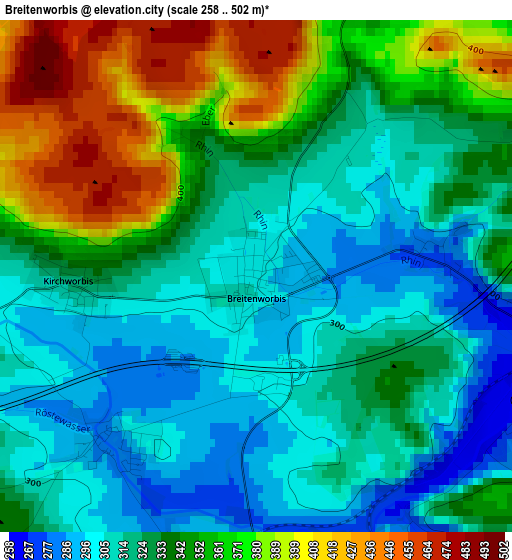 Breitenworbis elevation map