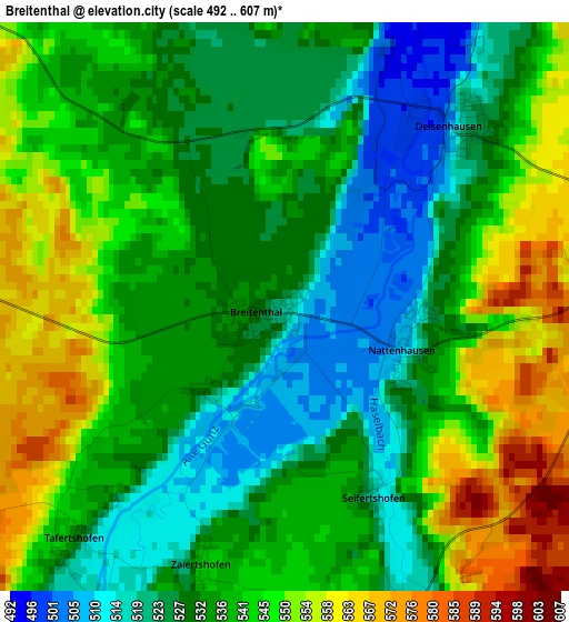 Breitenthal elevation map