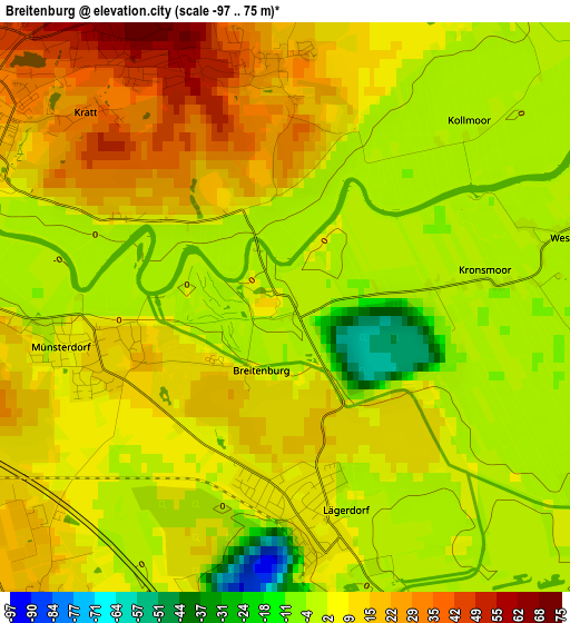 Breitenburg elevation map