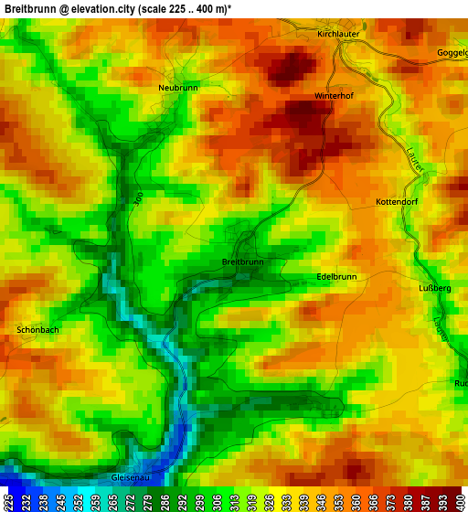 Breitbrunn elevation map