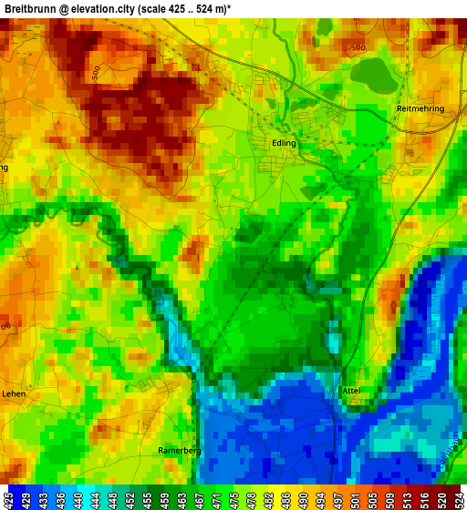 Breitbrunn elevation map