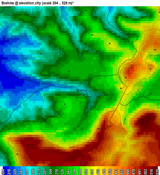 Brehme elevation map