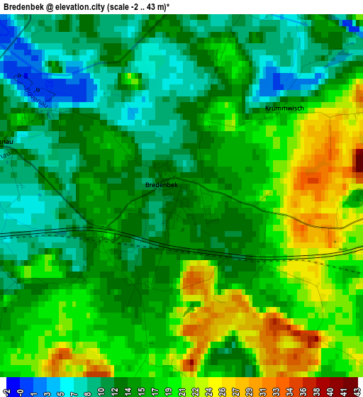 Bredenbek elevation map