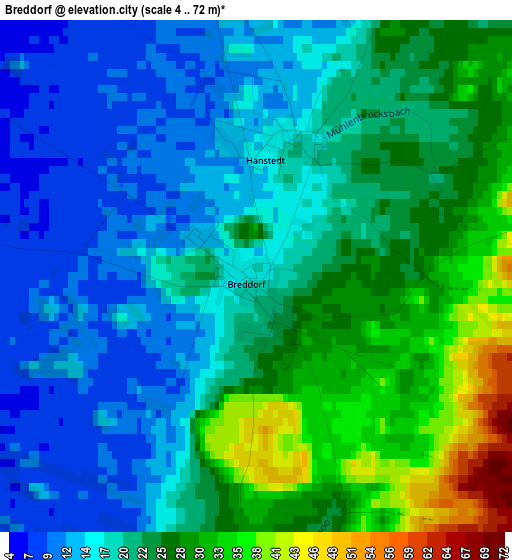 Breddorf elevation map