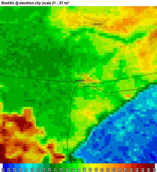 Breddin elevation map