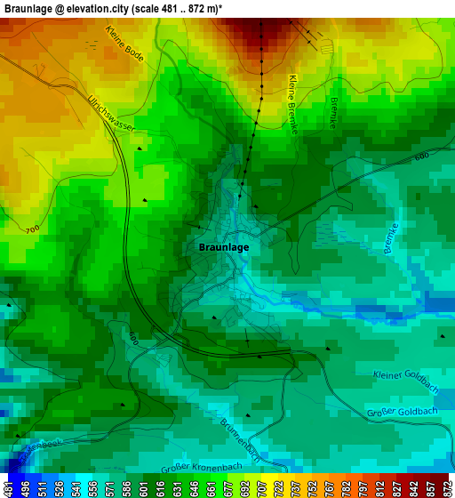 Braunlage elevation map