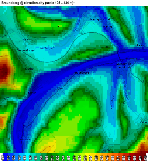 Brauneberg elevation map