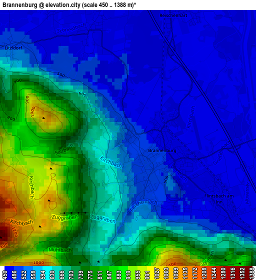 Brannenburg elevation map