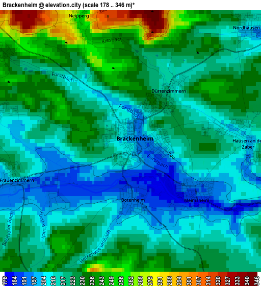 Brackenheim elevation map