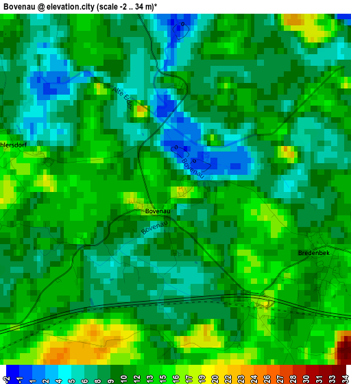 Bovenau elevation map