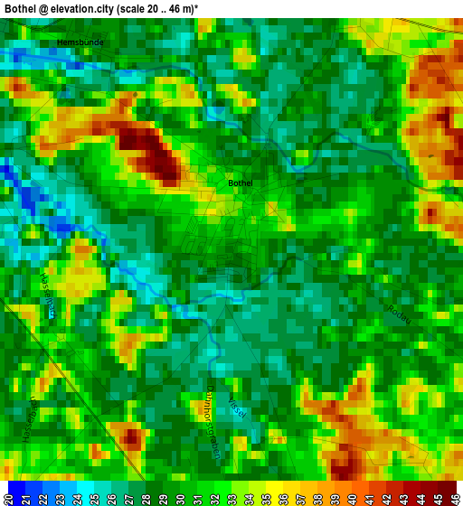 Bothel elevation map