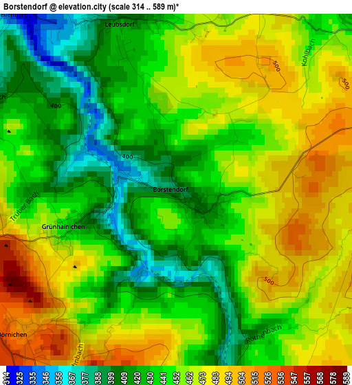 Borstendorf elevation map