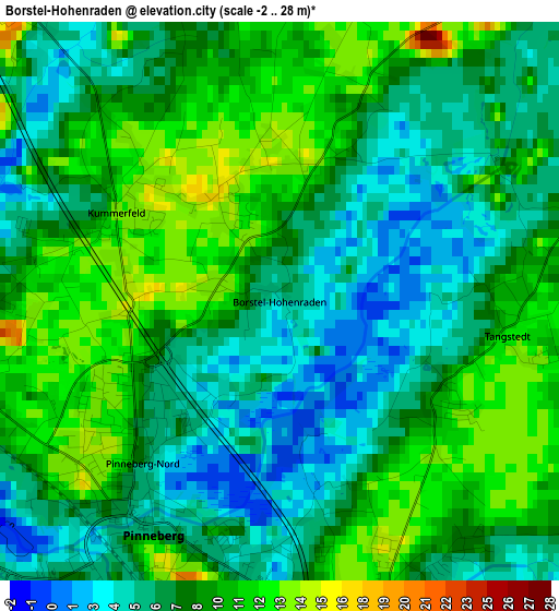 Borstel-Hohenraden elevation map