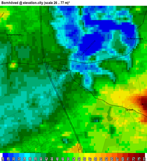 Bornhöved elevation map