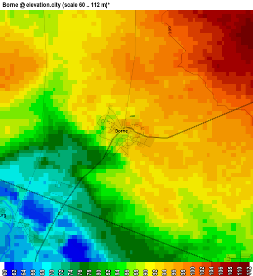 Borne elevation map