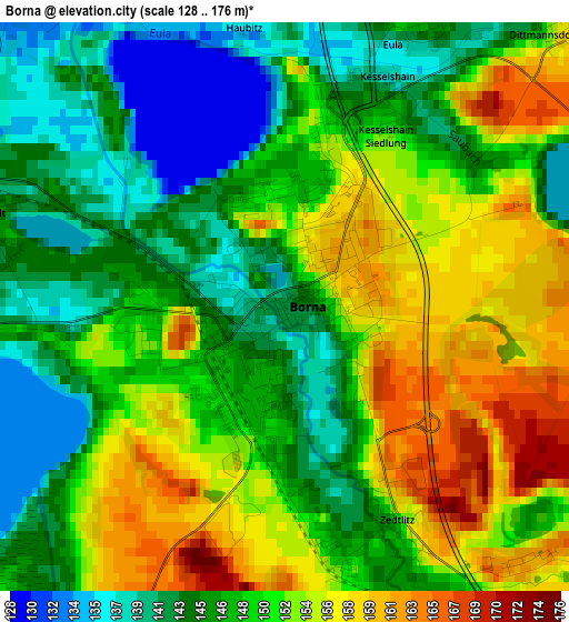 Borna elevation map