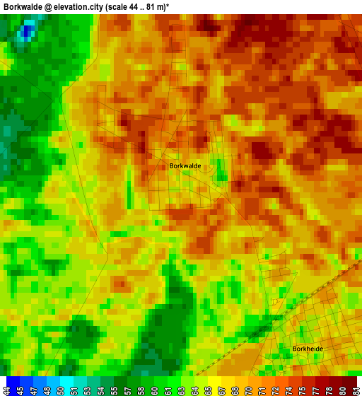 Borkwalde elevation map