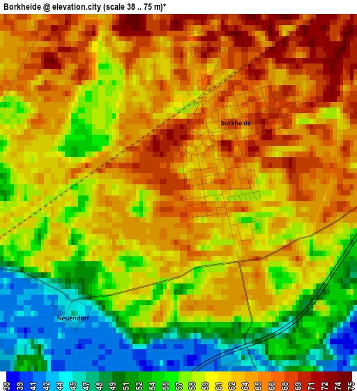 Borkheide elevation map