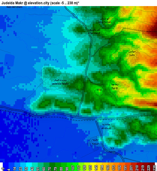 Judeida Makr elevation map