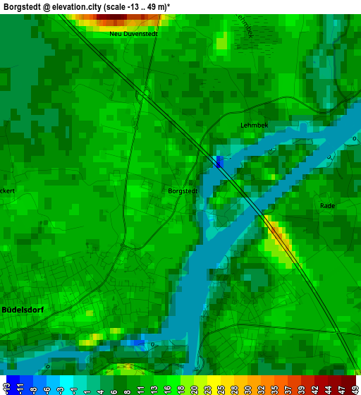 Borgstedt elevation map